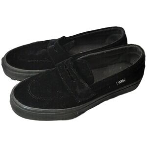 Vans Suede Loafer Slip On Black Casual Skate Shoes Men US Size 9.5